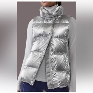 Athleta Silver Puffer Vest